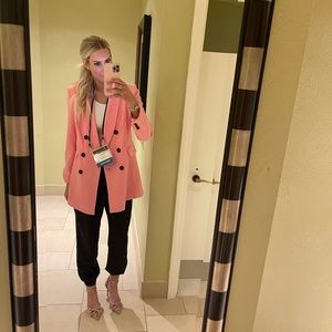 Pink boyfriend blazer